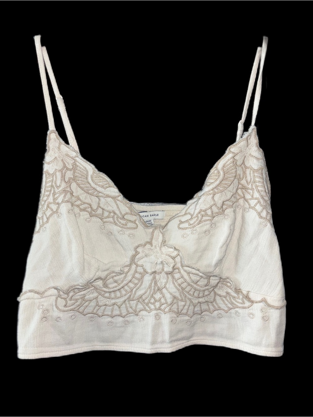 American Eagle Outfitters Crop Top Bralette in Light Beige